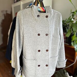 Chic Gray Double-Breasted Coat